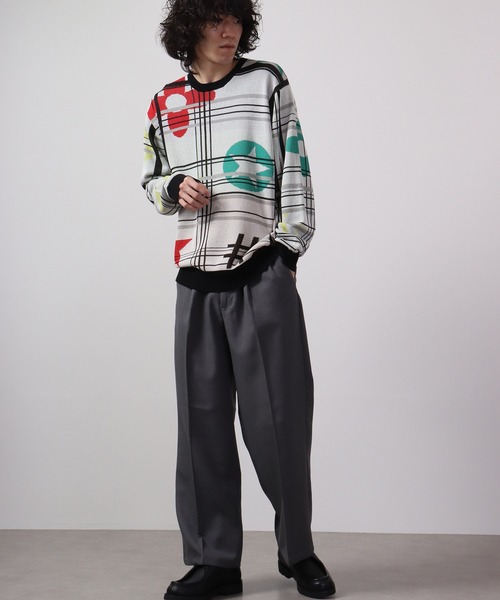 【セール】Jacquard crew-neck knit sweater / ジャガード クルーネックニットセーター unisex（ニット/セーター）｜EVOLUTION（エボリューション）