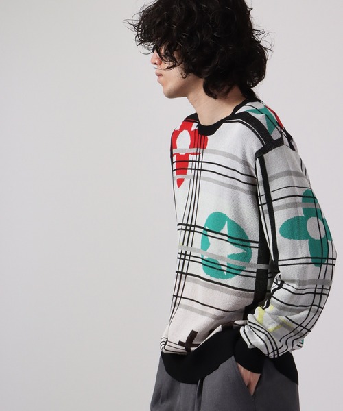 【セール】Jacquard crew-neck knit sweater / ジャガード クルーネックニットセーター unisex（ニット/セーター）｜EVOLUTION（エボリューション）