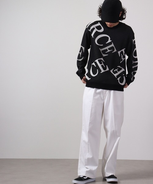 【セール】Jacquard crew-neck knit sweater / ジャガード クルーネックニットセーター unisex（ニット/セーター）｜EVOLUTION（エボリューション）