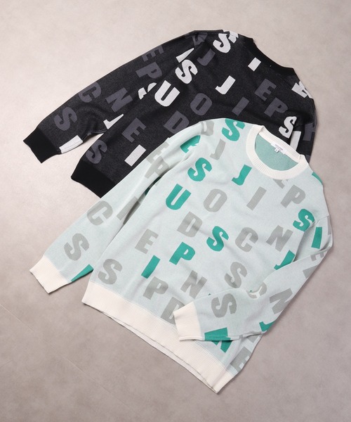 【セール】Jacquard crew-neck knit sweater / ジャガード クルーネックニットセーター unisex（ニット/セーター）｜EVOLUTION（エボリューション）