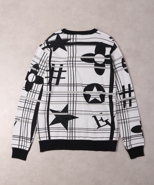 【セール】Jacquard crew-neck knit sweater / ジャガード クルーネックニットセーター unisex（ニット/セーター）｜EVOLUTION（エボリューション）