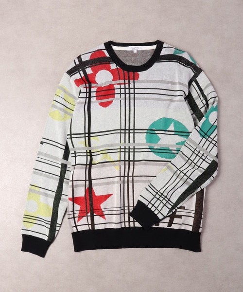 【セール】Jacquard crew-neck knit sweater / ジャガード クルーネックニットセーター unisex（ニット/セーター）｜EVOLUTION（エボリューション）