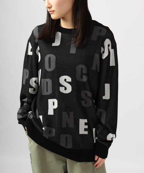 【セール】Jacquard crew-neck knit sweater / ジャガード クルーネックニットセーター unisex（ニット/セーター）｜EVOLUTION（エボリューション）