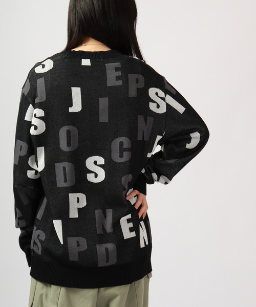 【セール】Jacquard crew-neck knit sweater / ジャガード クルーネックニットセーター unisex（ニット/セーター）｜EVOLUTION（エボリューション）