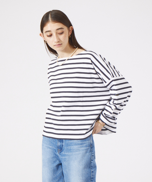 Rouge vif（ルージュヴィフ）の「【Le minor/ルミノア】別注 ボーダーカットソー（Tシャツ/カットソー・レディース・ブラック・フリー）」の17枚目の写真