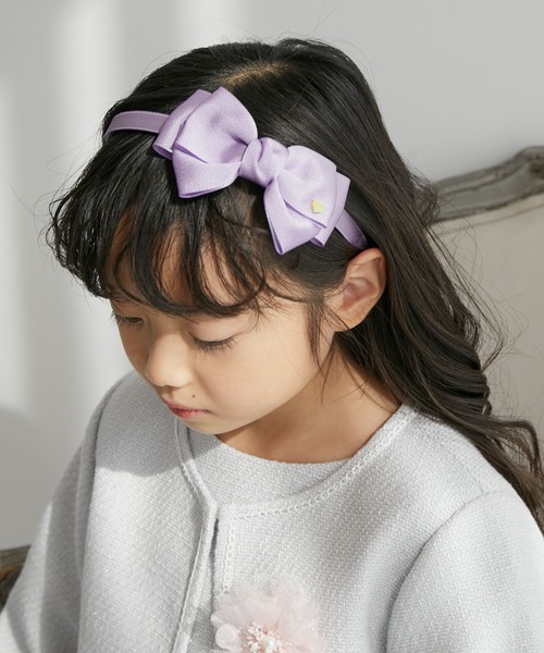 ROPE' PICNIC(ロペピクニック)の「【KIDS】グログランリボンカチューシャ(カチューシャ・キッズ・キナリ/ネイビー/ラベンダー・FREE)」の3枚目の写真