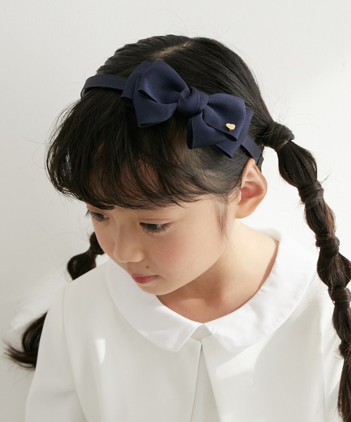 ROPE' PICNIC(ロペピクニック)の「【KIDS】グログランリボンカチューシャ(カチューシャ・キッズ・キナリ/ネイビー/ラベンダー・FREE)」の1枚目の写真