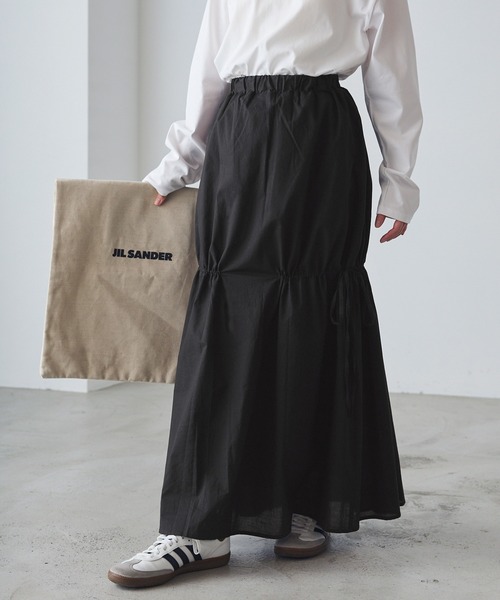 forksy.（フォルクシー）の「【forksy.】ドロストシャーリングフレアスカート（スカート・レディース・ブラック系/ブラック/ホワイト/ブルー系・FREE）」の11枚目の写真