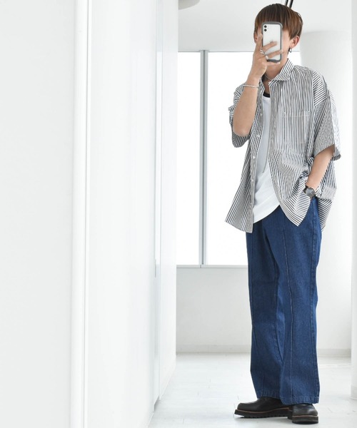 Ritzy（リッツィー）の「12オンス デニムセミ フレアパンツ レディース メンズ（デニムパンツ・メンズ・ブラック系その他2/インディゴブルー/ブルー系その他2/ブルー系その他/ブラック系その他・MEDIUM/X-LARGE/LARGE）」の14枚目の写真