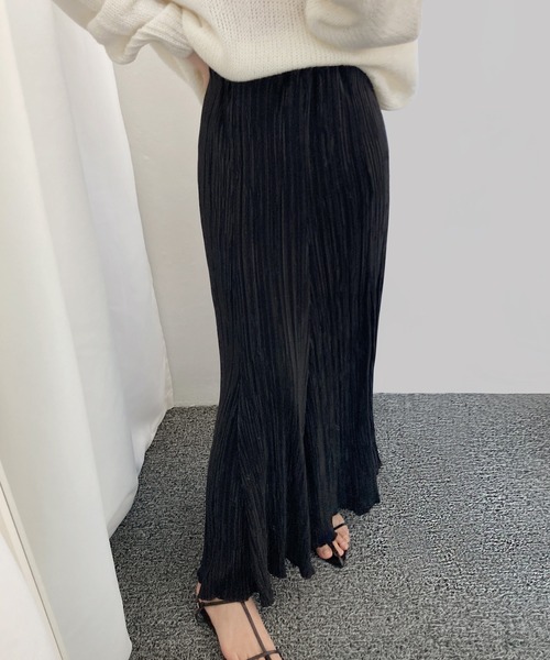 fd style（エフディ スタイル）の「ロングプリーツスカート（スカート・レディース・LT.Gray/DK.Gray/Cream/LT.Blue/Black/Beige・FREE）」の2枚目の写真