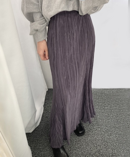 fd style（エフディ スタイル）の「ロングプリーツスカート（スカート・レディース・LT.Gray/DK.Gray/Cream/LT.Blue/Black/Beige・FREE）」の4枚目の写真