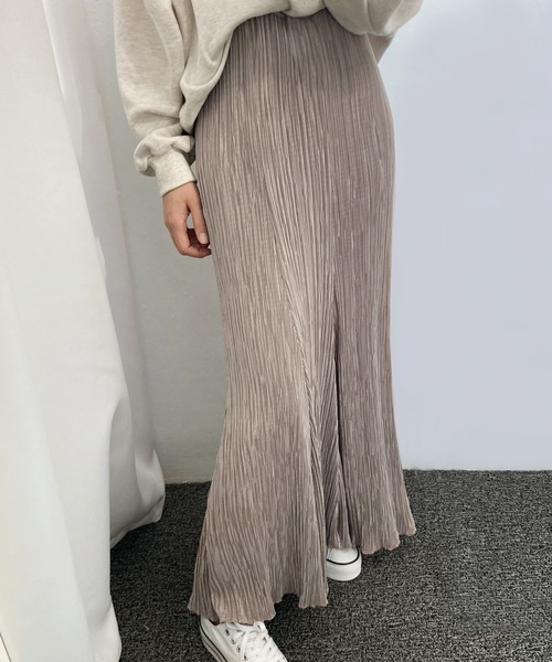 fd style（エフディ スタイル）の「ロングプリーツスカート（スカート・レディース・LT.Gray/DK.Gray/Cream/LT.Blue/Black/Beige・FREE）」の9枚目の写真