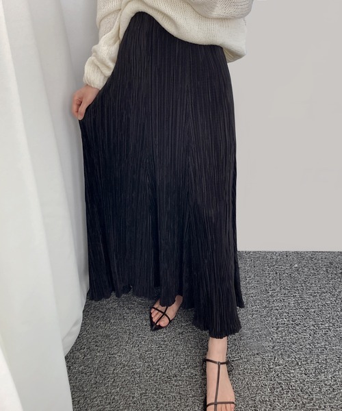 fd style（エフディ スタイル）の「ロングプリーツスカート（スカート・レディース・LT.Gray/DK.Gray/Cream/LT.Blue/Black/Beige・FREE）」の10枚目の写真