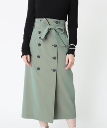 Jines（ジネス）の「ラップ トレンチスカート シャンブレーツイル（スカート）」