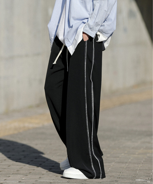 neos(ネオス)の「【neos -addictive design-】ルーズシルエット ハンドステッチ ライン ワイド パンツ(その他パンツ・メンズ・ブラック/グレー・MEDIUM/LARGE/X-LARGE)」の3枚目の写真