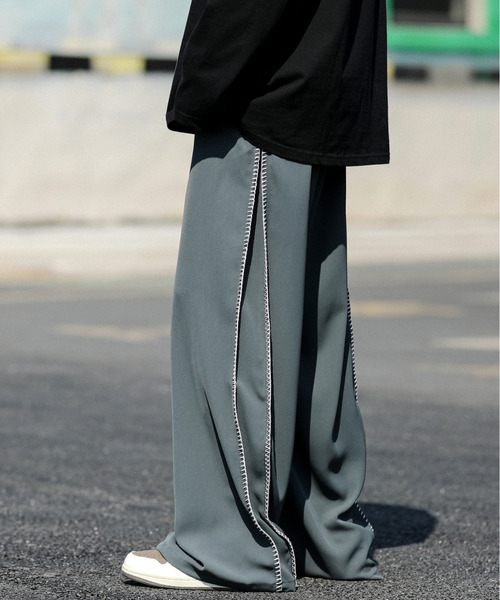neos(ネオス)の「【neos -addictive design-】ルーズシルエット ハンドステッチ ライン ワイド パンツ(その他パンツ・メンズ・ブラック/グレー・MEDIUM/LARGE/X-LARGE)」の9枚目の写真