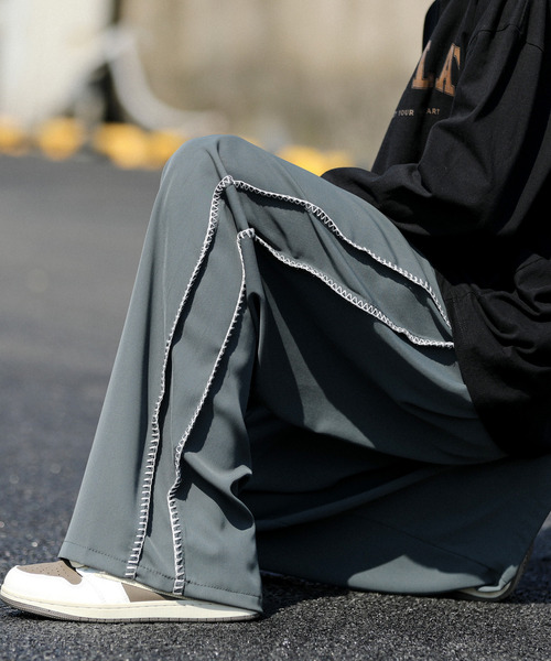 neos(ネオス)の「【neos -addictive design-】ルーズシルエット ハンドステッチ ライン ワイド パンツ(その他パンツ・メンズ・ブラック/グレー・MEDIUM/LARGE/X-LARGE)」の10枚目の写真