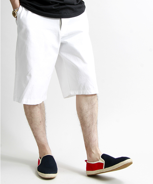 WEGO(ウィゴー)の「WEGO/ワイドチノショーツ(チノパンツ・メンズ・ブラック/ホワイト/レッド/ベージュ/ロイヤルブルー・MEDIUM/LARGE)」の2枚目の写真