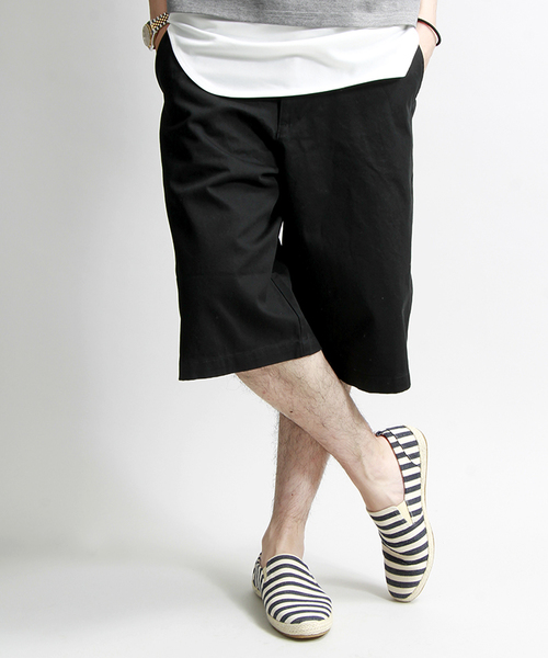 WEGO(ウィゴー)の「WEGO/ワイドチノショーツ(チノパンツ・メンズ・ブラック/ホワイト/レッド/ベージュ/ロイヤルブルー・MEDIUM/LARGE)」の3枚目の写真