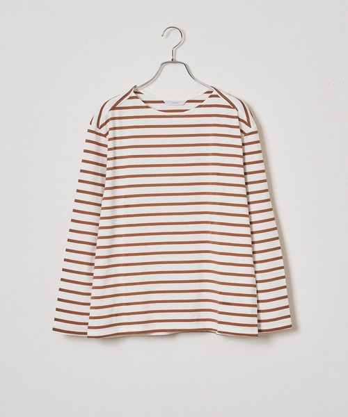 Liyoca(リヨカ)の「【Liyoca】オーガニックコットン長袖ボーダープルオーバー -手洗い可-(Tシャツ/カットソー・レディース・イエロー/スミクロ/ブラウン・FREE)」の17枚目の写真