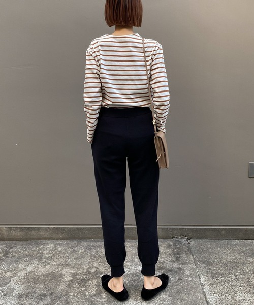 Liyoca(リヨカ)の「【Liyoca】オーガニックコットン長袖ボーダープルオーバー -手洗い可-(Tシャツ/カットソー・レディース・イエロー/スミクロ/ブラウン・FREE)」の16枚目の写真