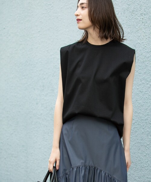 OPAQUE.CLIP（オペークドットクリップ）の「◆≪ヒルナンデス！で紹介≫ シルキースーピマ フレンチスリーブカットソー【イージーケア/接触冷感/洗濯機洗い可】（Tシャツ/カットソー・レディース・ホワイト系/ブラック/ブラウン系その他/サンドベージュ/ブルー系5・36/38/40）」の17枚目の写真