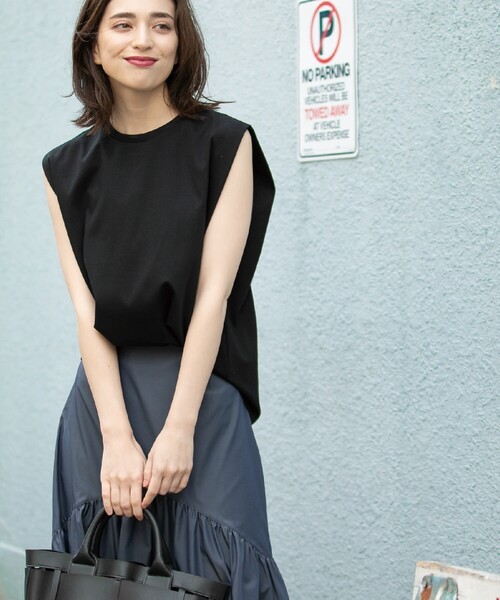 OPAQUE.CLIP（オペークドットクリップ）の「◆≪ヒルナンデス！で紹介≫ シルキースーピマ フレンチスリーブカットソー【イージーケア/接触冷感/洗濯機洗い可】（Tシャツ/カットソー・レディース・ホワイト系/ブラック/ブラウン系その他/サンドベージュ/ブルー系5・36/38/40）」の20枚目の写真