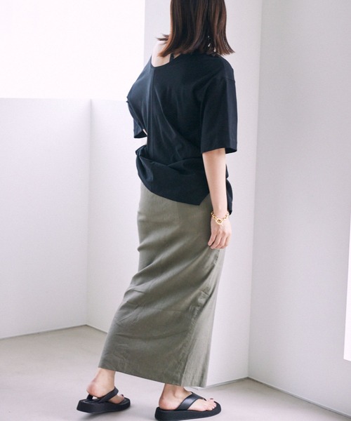 BABYLONE（バビロン）の「リネンストレッチタイトスカート（スカート