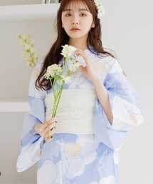 Dita（ディータ）の「1人で着られる浴衣5点セット 和歌山染工日本染め（ゆかた・しわへこ帯・下駄・着付け本・腰ひも）【K】（浴衣）」