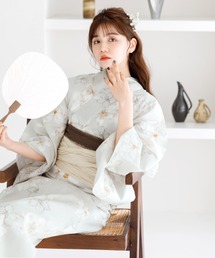 Dita(ディータ)の1人で着られる浴衣5点セット 和歌山染工日本染め(ゆかた・しわへこ帯・下駄・着付け本・腰ひも)【K】(浴衣)