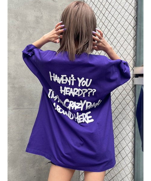EGOIST（エゴイスト）の「スプレープリントユニセックスTシャツ（Tシャツ/カットソー・レディース・パープル/ブラック/ホワイト・FREE）」の22枚目の写真