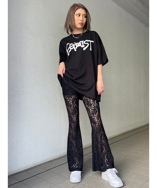 EGOIST（エゴイスト）の「スプレープリントユニセックスTシャツ（Tシャツ/カットソー・レディース・パープル/ブラック/ホワイト・FREE）」の15枚目の写真
