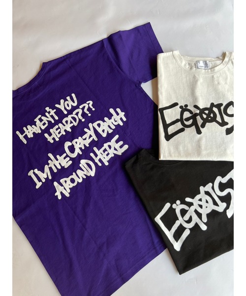EGOIST（エゴイスト）の「スプレープリントユニセックスTシャツ（Tシャツ/カットソー・レディース・パープル/ブラック/ホワイト・FREE）」の6枚目の写真