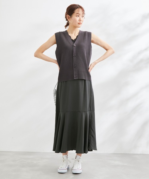 ROPE' PICNIC（ロペピクニック）の「リンクコーデ /ドットマーメイドスカート（スカート・レディース・キナリ/ベージュ/チャコールグレー/ブラック・36/38）」の8枚目の写真