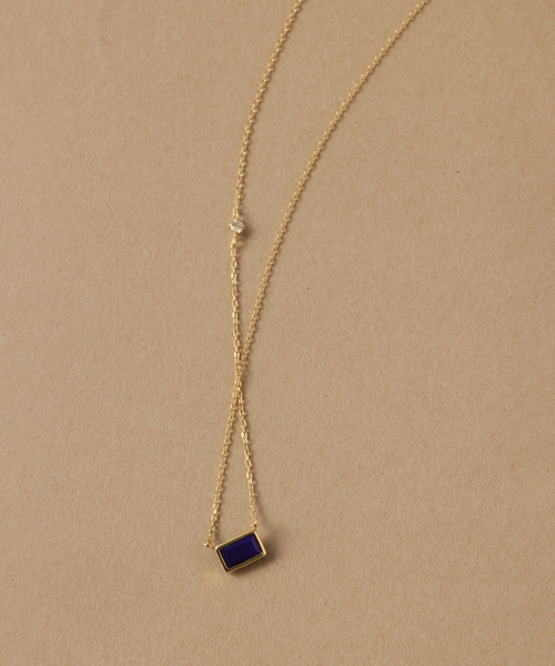 Lilas（リラ）の「ラピスラズリ*ダイヤネックレス K10（ネックレス 