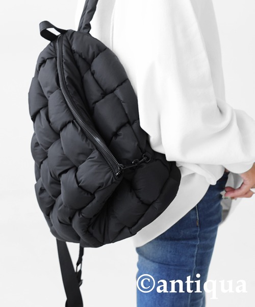 antiqua（アンティカ）の「メッシュ生地ポコポコリュック（バックパック/リュック・レディース・ブラック・FREE）」の8枚目の写真