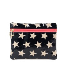 Ray BEAMS / 星柄 横 フラットポーチ