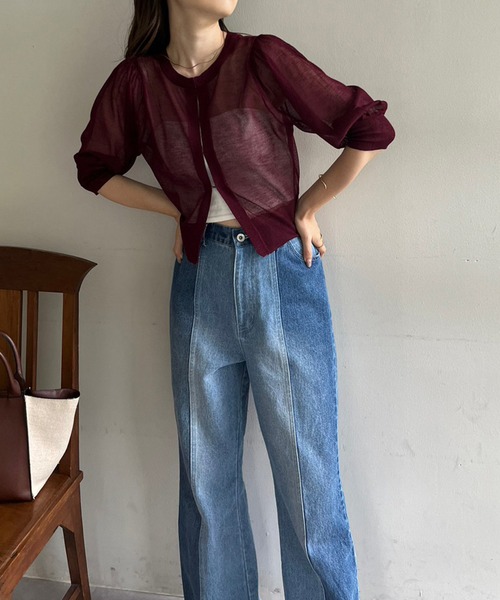 one after another NICE CLAUP(ワンアフターアナザーナイスクラップ)の「【S/Mサイズ】ハイウエストワイドデニム(デニムパンツ・レディース・ピンク/ブラック系/その他/ライトブルー/ブルー・SMALL/MEDIUM)」の14枚目の写真