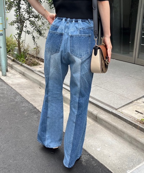 one after another NICE CLAUP(ワンアフターアナザーナイスクラップ)の「【S/Mサイズ】ハイウエストワイドデニム(デニムパンツ・レディース・ピンク/ブラック系/その他/ライトブルー/ブルー・SMALL/MEDIUM)」の19枚目の写真