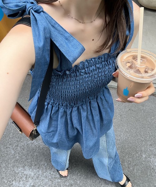 one after another NICE CLAUP(ワンアフターアナザーナイスクラップ)の「【S/Mサイズ】ハイウエストワイドデニム(デニムパンツ・レディース・ピンク/ブラック系/その他/ライトブルー/ブルー・SMALL/MEDIUM)」の20枚目の写真