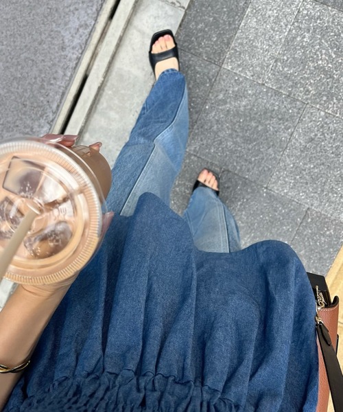 one after another NICE CLAUP(ワンアフターアナザーナイスクラップ)の「【S/Mサイズ】ハイウエストワイドデニム(デニムパンツ・レディース・ピンク/ブラック系/その他/ライトブルー/ブルー・SMALL/MEDIUM)」の21枚目の写真