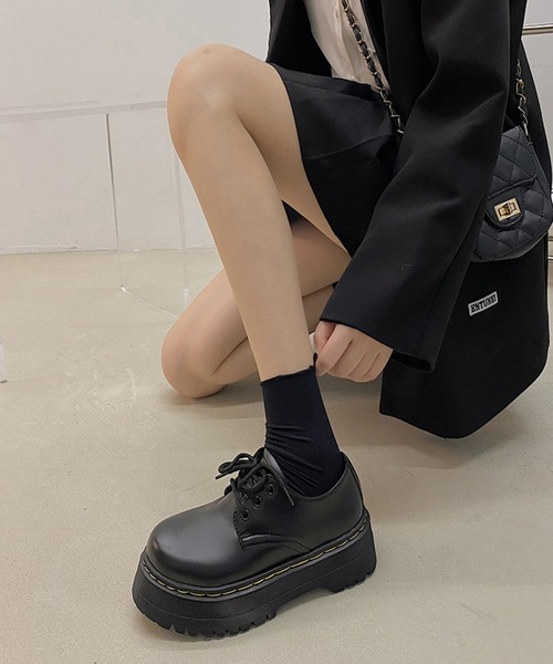 Burner(バーナー)の「【OKUOKU 0909】 レースアップシューズ ローファー oku-shoes-679034939337-42(ローファー・レディース・ブラック・36/38/40)」の5枚目の写真