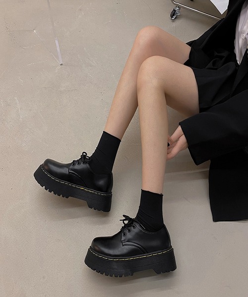 Burner(バーナー)の「【OKUOKU 0909】 レースアップシューズ ローファー oku-shoes-679034939337-42(ローファー・レディース・ブラック・36/38/40)」の7枚目の写真