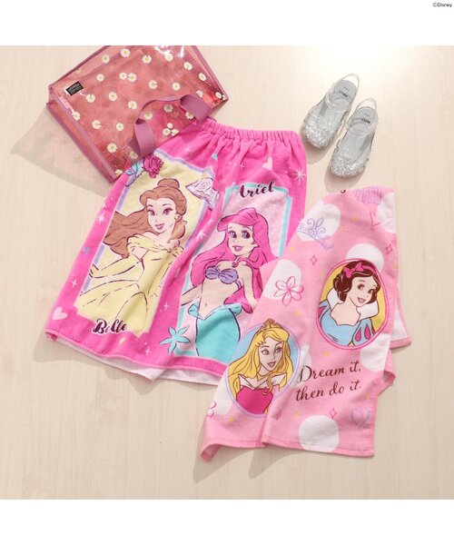 Disney（ディズニー）の「ディズニー　コンパクトバスタオル　アリエル（スイムグッズ・キッズ・ブルー/ピンク・FREE）」の3枚目の写真