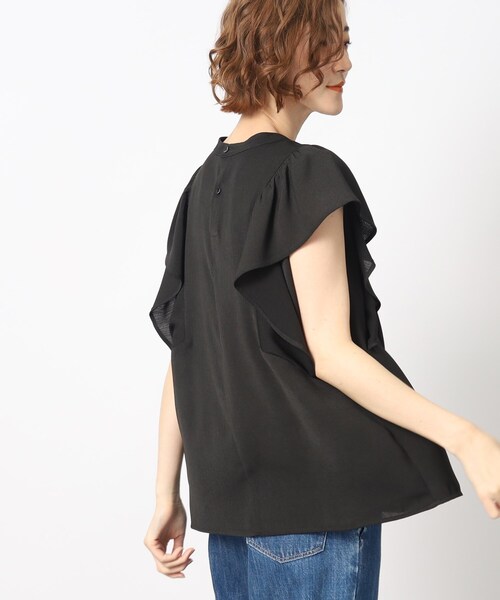 grove（グローブ）の「◆一枚で華やか！楊柳ギャザーフリルブラウス（シャツ/ブラウス・レディース・ブラック/ダークグリーン/ナチュラル・02/03/04/01/05）」の8枚目の写真