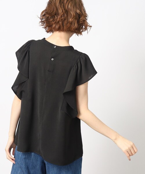 grove（グローブ）の「◆一枚で華やか！楊柳ギャザーフリルブラウス（シャツ/ブラウス・レディース・ブラック/ダークグリーン/ナチュラル・02/03/04/01/05）」の9枚目の写真