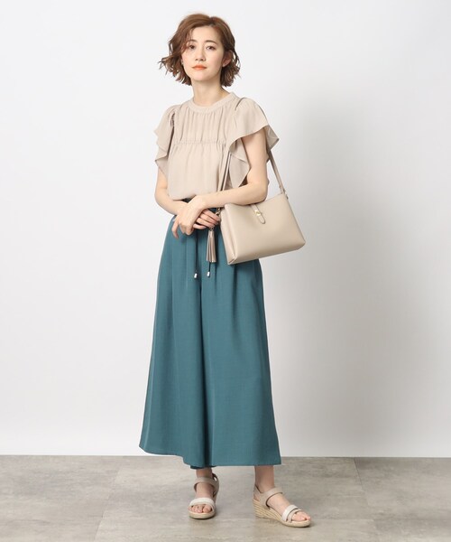 grove（グローブ）の「◆一枚で華やか！楊柳ギャザーフリルブラウス（シャツ/ブラウス・レディース・ブラック/ダークグリーン/ナチュラル・02/03/04/01/05）」の11枚目の写真