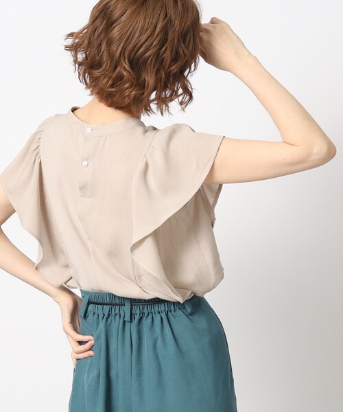 grove（グローブ）の「◆一枚で華やか！楊柳ギャザーフリルブラウス（シャツ/ブラウス・レディース・ブラック/ダークグリーン/ナチュラル・02/03/04/01/05）」の16枚目の写真