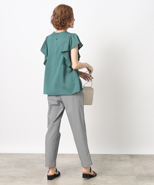 grove（グローブ）の「◆一枚で華やか！楊柳ギャザーフリルブラウス（シャツ/ブラウス・レディース・ブラック/ダークグリーン/ナチュラル・02/03/04/01/05）」の20枚目の写真