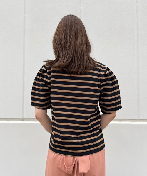 nina mew(ニーナミュウ)の「ボーダーワッペントップス(Tシャツ/カットソー・レディース・ホワイト/ベージュ・FREE)」の17枚目の写真